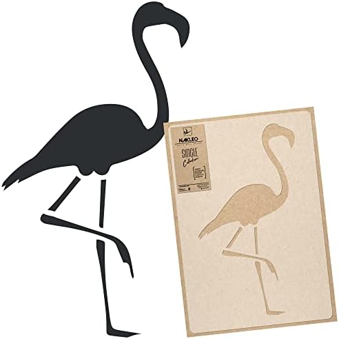 Неклео за еднократно пластично wallидно матрица - 43x64cm / 17 x 25 - Фламинго животинска тропска птица - голема позадина за сликање,