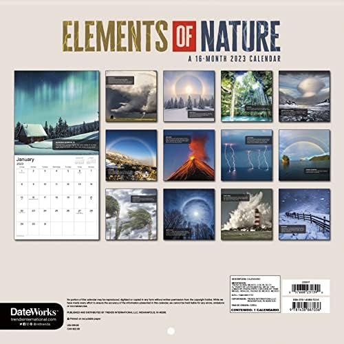 Елементи на Календарот за природа 2023 година - Делукс 2023 година Екстремни природни календари со календари со над 100 налепници за