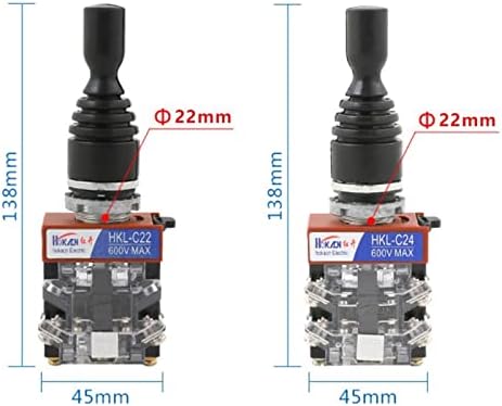 ZTHOME 1PCS Switchојстик прекинувач MonoLever Rocker Cross Master Switch 2-насочен 4-насочен 2NO 4NO DOON SIZE 22mM HKL-C12 C22 C24