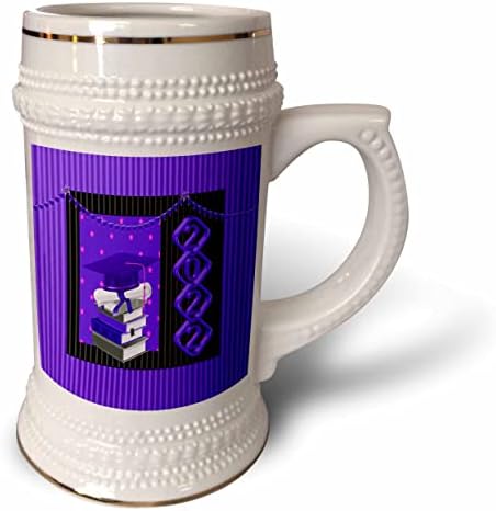 3drose Mage of Purple, 2022 Linked, Books, Cap Diplota на врвот. - 22oz Штајн кригла