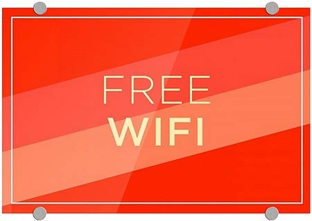 CGSignLab | „Бесплатно WiFi -модерна дијагонална“ премиум акрилен знак | 18 x12