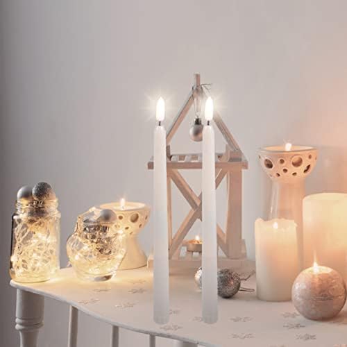 Sewacc Home Decor Decor Flickering Flumless LED Taper Candles Battery оперираше топло 3D FILL Light Christmas Flamless LED свеќници Пол