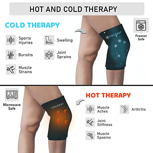Најстудено пакување на мраз на коленото 360 - Компресија на олеснување на болката во коленото, ледено обвивка за еднократно гел
