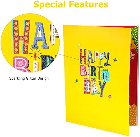 СКОКАЧКА Роденденска Картичка-3д Скокачка Картичка Кутии За Подароци За Среќен Роденден-5,9 Инчи х 7,9 Инчи
