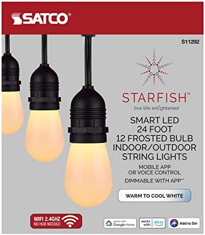 Starfish S11292 WiFi Smart LED LED внатрешни/надворешни жици на жици, бело прилагодување, 24 стапки