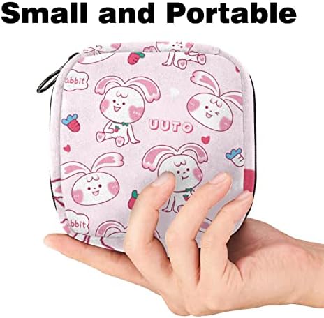 Симпатична зајачка јагода санитарна торба за чување салфетка, менструална чаша торбичка за старичка подлога за тампон торбички торбички торбички