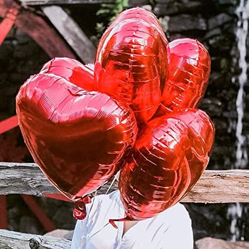 СИРОГОГО 12 Парчиња Балони Во Форма На Црвено Срце За Украси За Денот На Вљубените, Хелиум Поддршка Денот На Вљубените Свадба