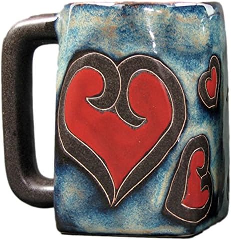 Една колекција Мара Стоунвеар - 12 унца чаша за кафе колекционерско дно кригла - срца Дизајн на вineубените