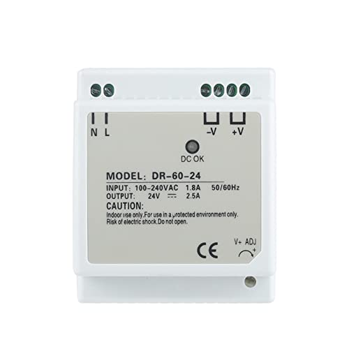 EKSIL 1PCS DR-60-24 Еден Излез Din Железнички Напојување 24v Напон ТРАНСФОРМАТОР LED ДИСПЛЕЈ 60W