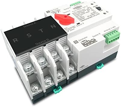 Belof 1PCS 3 фаза DIN Rail ATS Dual Power Automatic Transfer Switch Switch Electrical Selector Switcher 4p 63A 100A 125A