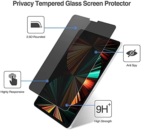 Procase iPad Pro Privation Screen Prector Пакет со 4-насочен заштитник на екранот за приватност за iPad Pro 12.9 5-та 4-та 3-та генерација