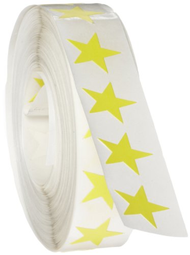 Roll Products 119-0053 Leadive Star Label, дијаметар од 3/4 , за инвентар и обележување, жолто