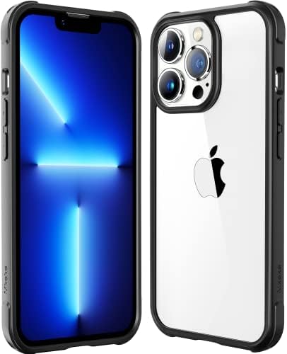 Мкеке за iPhone 13 Pro Clear Case Црна, Анти-Жолта Отпорна На Удари 13 Pro Црна Кутија со Тенок Браник За iPhone 13 Pro 2021
