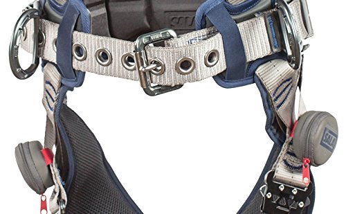 3M DBI-Sala 1112577 Exofit Strata, Aluminum 6 D-прстени, ленти за нозе на јазикот со зашиени во подлогата на колкот и појасот, големи, сини/сиви