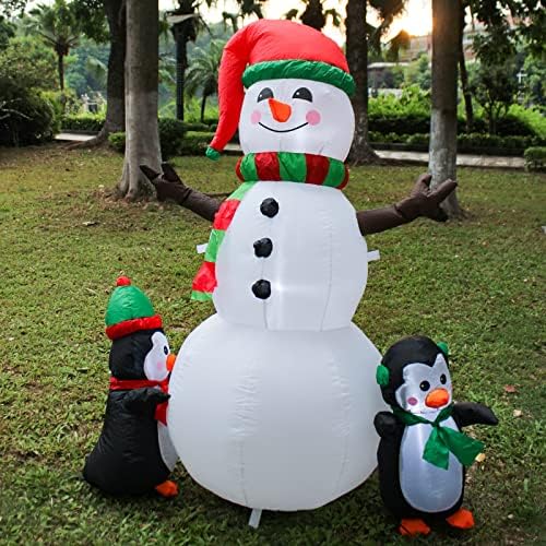 Лукфкуп 5ft Божиќ Снежен човек и Пингвин надувување на Божиќ се разнесе декорација за двор на отворено