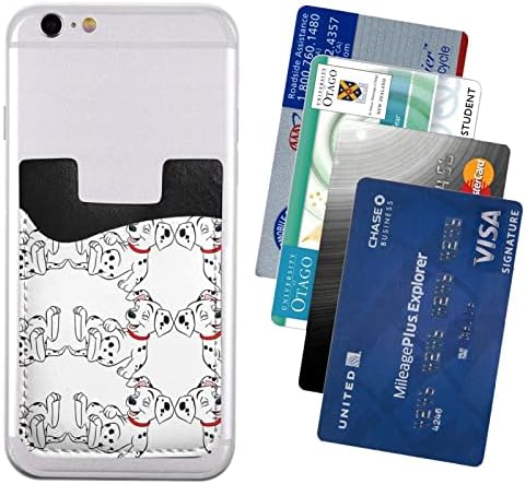 Симпатична далматинска држач за телефонски картички PU кожна кредитна картичка за лична карта торбичка 3М лепила за сите паметни телефони