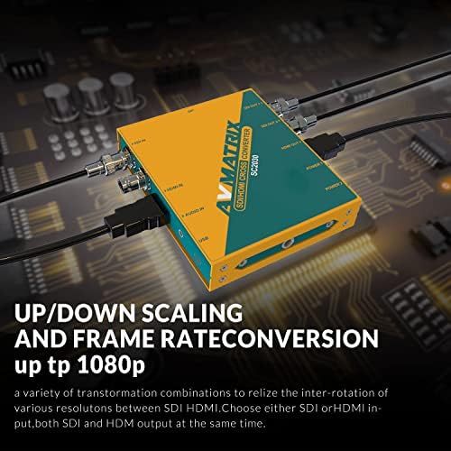 AVMATRIX SC2030 SDI до HDMI, HDMI до SDI, горе/долу Svaling и Frame Face 1080p Видео конвертор, адаптер за црвена моќност