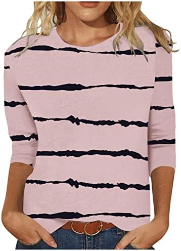 2023 облека мода 3/4 ракав памук екипаж вратот графички случајна лабава фит блуза маичка за девојчиња есен летен блуза Здраво