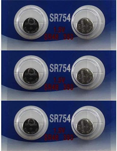 6 POWERTRON Сребрен Оксид Батерии 393 309 SR754 LR754 SR48 LR48 AG5 193 V393 D393 RW28 S15 55 MAH