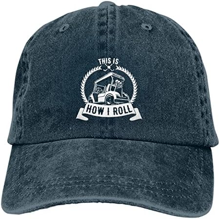Дену вака се тркалам во голф колиболна капа за бејзбол капа за бејзбол капа што може да се перат прилагодливи женски каубојски капи.