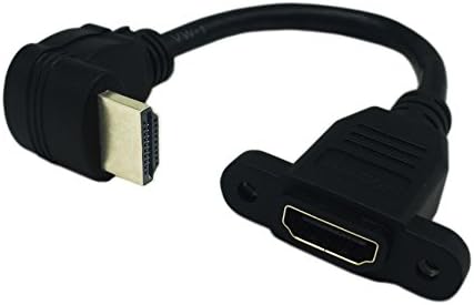 CERXIAN 15cm 6nch Голема Брзина HDMI 2.0 До Агол HDMI 2.0 Машки До Женски Продолжен Кабел Со Завртка Дупка Панел Монтирање Поддршка 4k