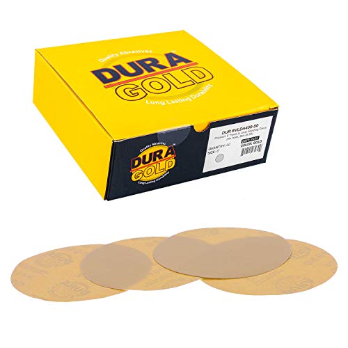 Дура -злато 6 дискови за пескарење - 400 решетки, кука и јамка DA Подлога за поддршка и подлога за интерфејс за мека густина