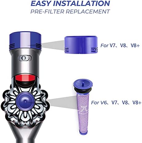 BLOOPIC Вакуум Филтер Замена, Погоден ЗА Agptek Задниот Мотор Филтер И Предниот Хепа Филтер Замена Филтер Комплет, Погоден За Dyson V8+, V7 Активирањето Про Компатибилен