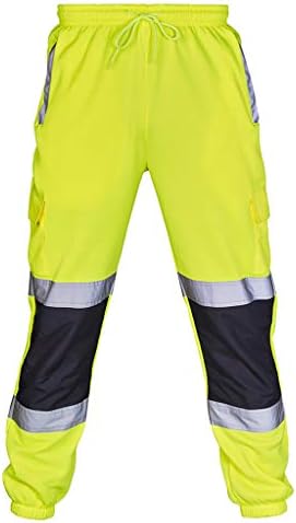 Венкомг1 мажите со голема видливост на карго панталони за работа со обични патишта за работа, кои се вклопуваат во безбедноста, рефлектирана облека од панталони за