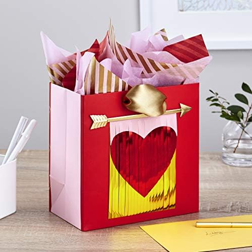 Белег Потпис 7 Средна Торба За Подароци За Денот На Вљубените Со Ткивна Хартија