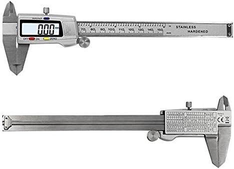Nfelipio Електронски дигитален дигитален дигитален дигитален дигитален мерач на калипер 150мм 0,01мм 6 инчен LCD дисплеј метален владетел