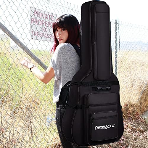 Акустична гитара Chromacast со 6-џеб со свирка торба со каиш за гитара и одберете семплер