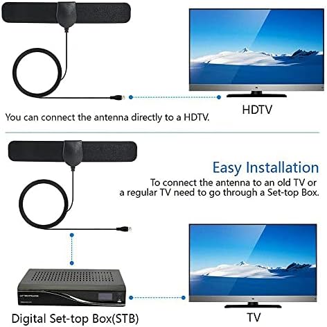 ТВ Воздушен Затворен Опсег ОД 100 Милји HDTV Засилена Дигитална Антена 4K 1080p HD Бесплатен Сигнал Засилувач