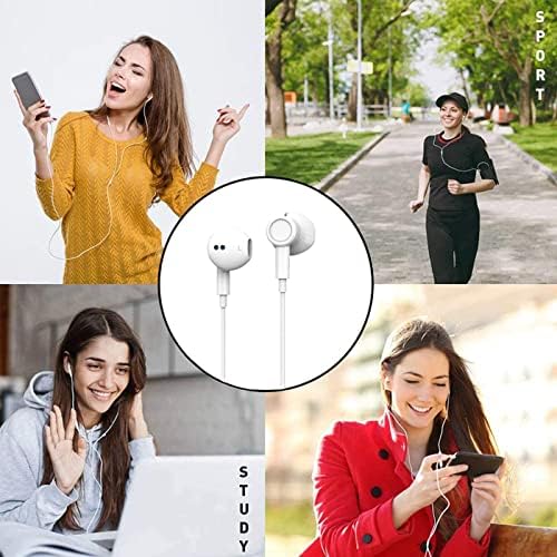 Hi-res Дополнителни бас ушни ушни бучава изолирани слушалки во уво жични ушни ушни со микрофон за iPhone, iPad, MP3, Huawei, Samsung, лесни