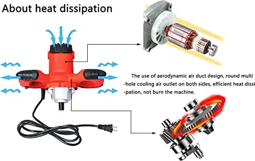 Електричен Миксер За Цемент, 1600w 110v Прилагодлив Мешалка За Бетонски Малтер Со 6 Брзини, Рачен Малтер За Инјекциска Смеса За Малтер За Малтер