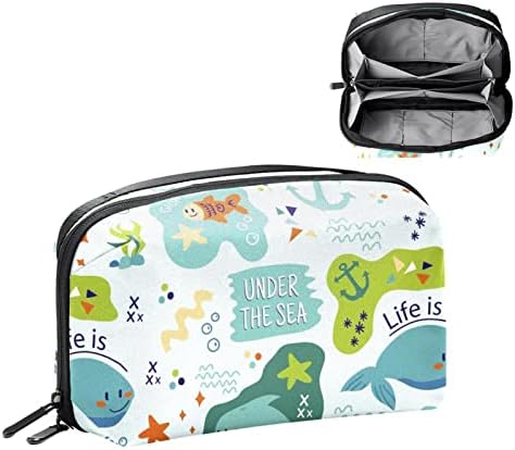Морски Животни Торба За Шминка За Чанта Пренослива Торба За Организатор На Патувања За Тоалети Торба За Убавина За Жени