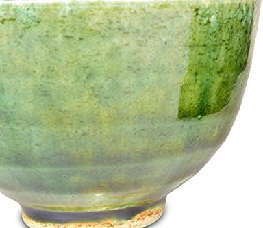 Јапонски Мино Опрема Традиционален Јуноми Чај Чаша, 3.7 Инчен Зелена Боја Орибе Камон Дизајн