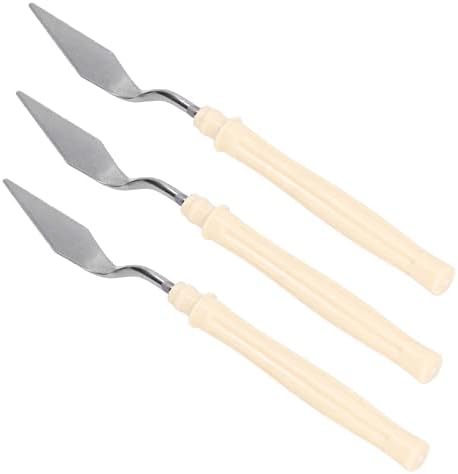 3 парчиња нож за палета нож од не'рѓосувачки челик, нож за сликање на масло, акрилно сликарство во боја, мешање на дебели апликации