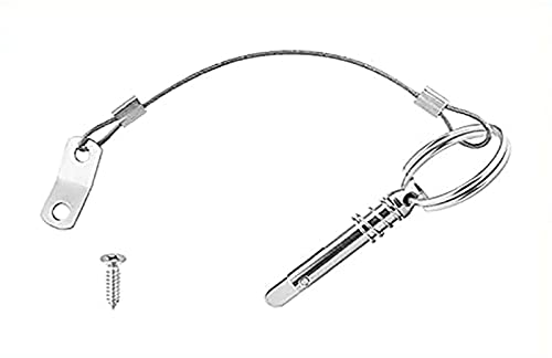 4 пакет 6,3мм 1/4 инчи Брзо ослободување игла со ланјар за брод бимини, горниот палуба, поморски хардвер не'рѓосувачки челик 316