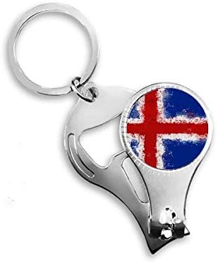 Исланд Апстрактно Знаме Шема Ноктите Нипер Прстен Клуч Синџир Шише Машинка Клипер
