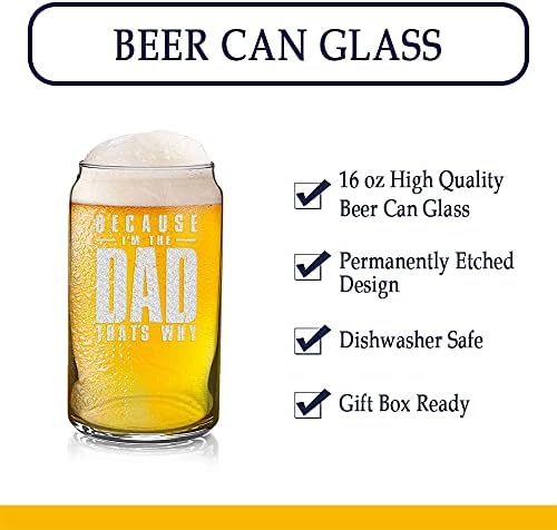 Верако Затоа Што Јас сум Тато Затоа Смешен Роденденски Подарок Денот На Татковците За Тато Дедо Степдад Пиво Пиво Може Стакло