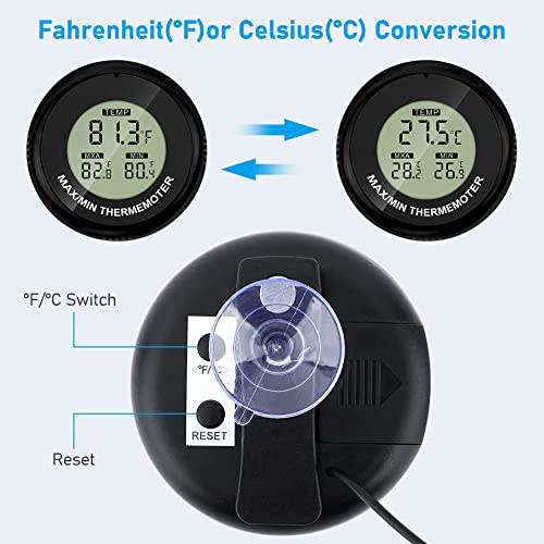 Термометар за дигитален аквариум, термометар со резервоар за риба со висока точност за мерење на температурата на резервоарот за риба