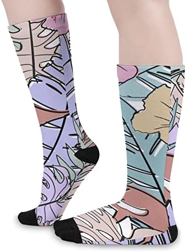 Пастелни фламинго високи чорапи смешно топло над цевките со телето чорапи со кои се совпаѓаат чорапи за мажи жени
