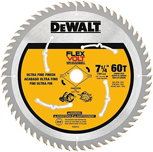 Сечило на кружна пила DeWalt, 7 1/4 инчи, 60 заб, сечење дрво