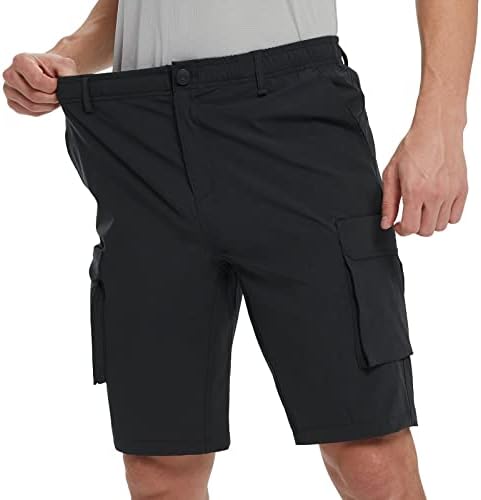 Балаф машки карго шорцеви Брзи суви еластични половини затегнати шорцеви на отворено 11 За голф патување со поштенски џебови