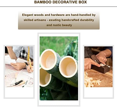 Кутија за складирање на бамбус GHTSFOJ со капакот, бамбус кутија со заклучување и додатоци за дома, кутија за стабили со отстранлив