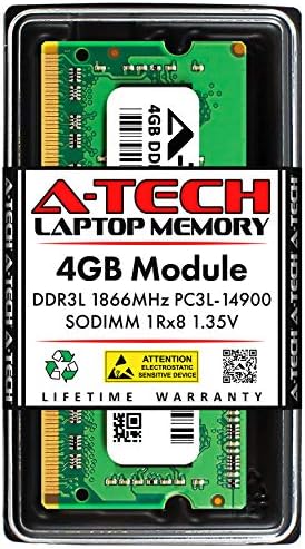 A-Tech 4GB RAM меморија за синологија DiskStation DS418Play NAS | DDR3/DDR3L 1866MHz PC3L-14900 SODIMM 1RX8 1.35V 204-PIN Не-ECC Надградба на SO-DIMM