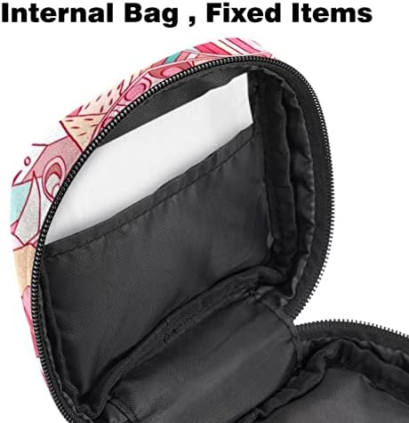 Торба за складирање на санитарна салфетка, менструална торба за торбички за стари лица, преносна продавница за санитарни влошки со патент за девојчиња, розова шема