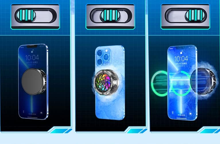 Ладилник за магнетски телефон за игри ， преносен радијатор на мобилен телефон со 6 прилагодливи режими, силика нано материјал, високо-ефикасен супер силен мотор, в?
