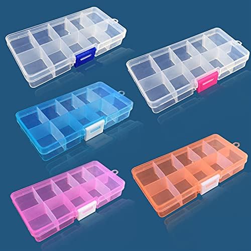 Депила кутии за алатки разнобојни преносни алатки за алатки отстранливи 10 слотови за складирање на садови за складирање на накит Електронски делови завртки за зав