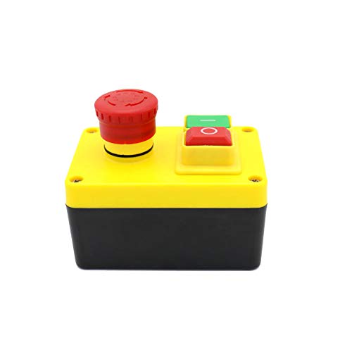Електромагнетски прекинувач KJD17D-2 W Box 16A 250V Вклучено/Исклучено копче за копче за копче за опрема за машинска алатка со функција за итни случаи за стоп